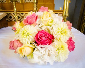 Blumenschmuck für den Altar - Detail   